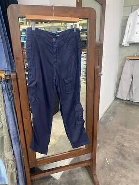 NEW MASON'S women's asia snake cargo pants in navy